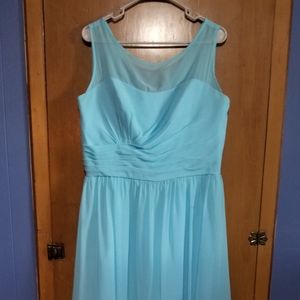 Aqua High/Low Bridesmaid Dress